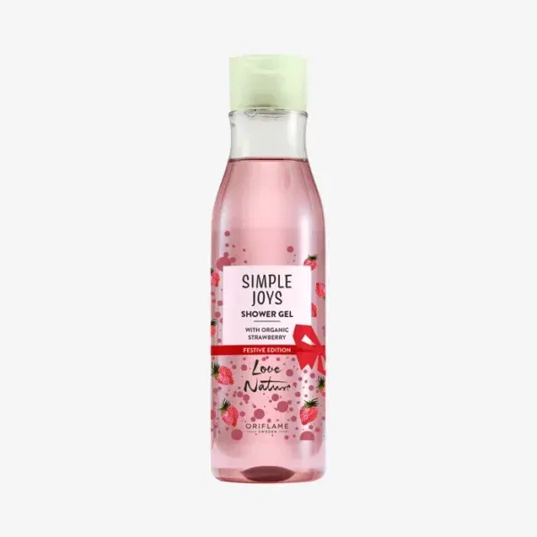 Simple Joys Shower Gel with Organic Strawberry Festive Edition Love Nature