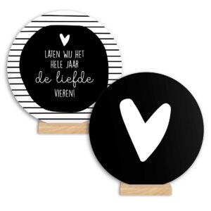 Wenscirkel 14cm - Laten wij het hele jaar de liefde vieren / Hartje