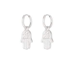 Oorbellen magic hand | Zilver