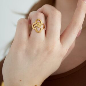 lucky leaf ring | Goud