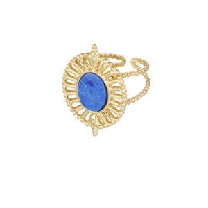 Ring fan Blauw | Goud