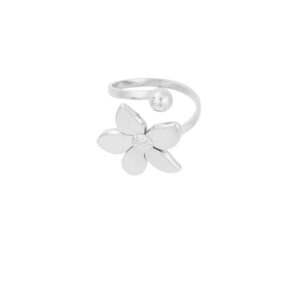 flower dot ring | Zilver