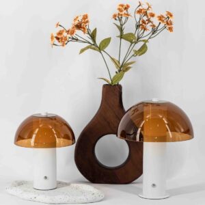 Paddenstoel lamp | Wit Oranje