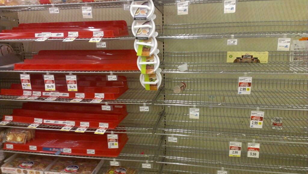schaarste in de supermarkt